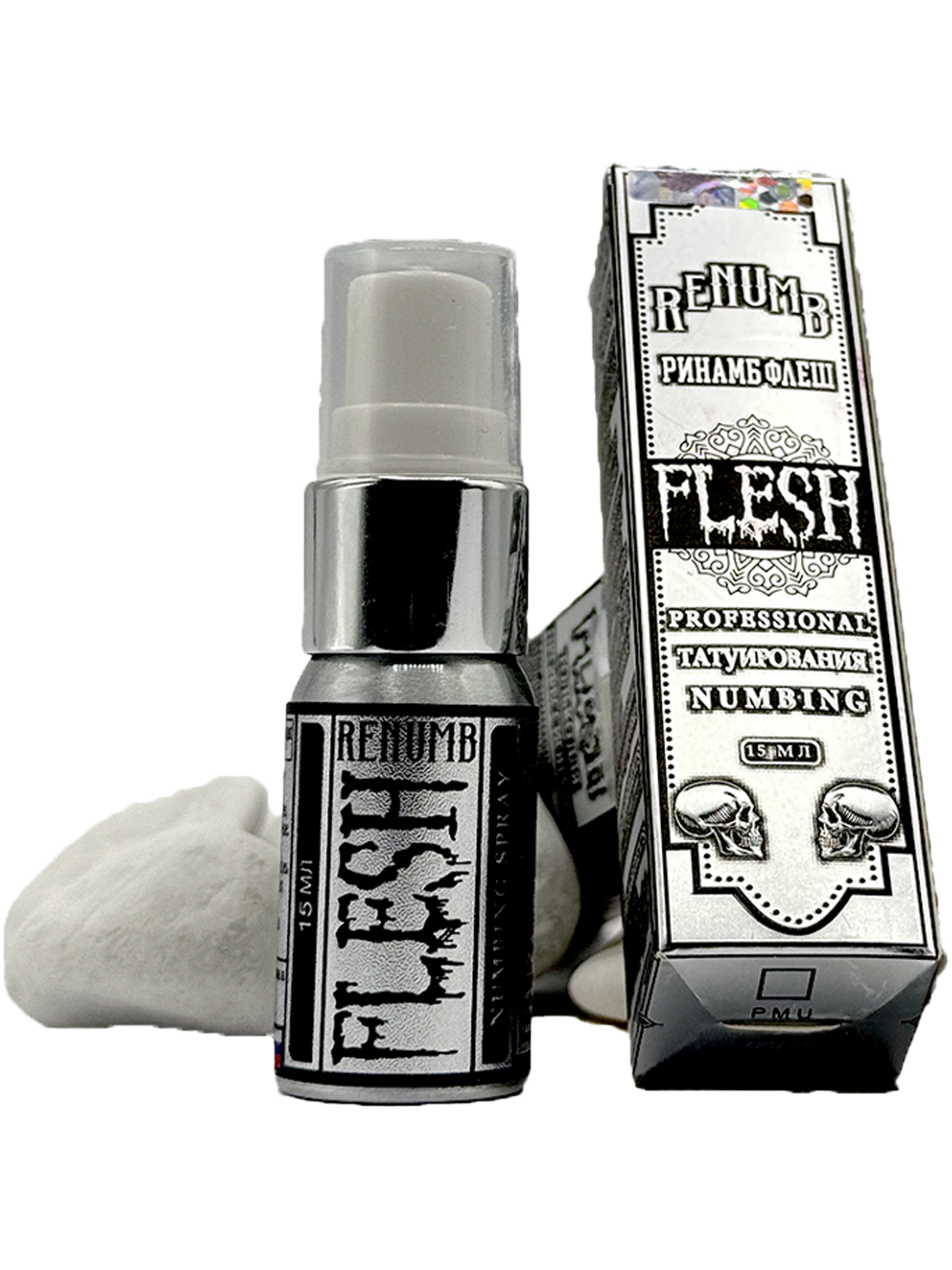 RENUMB FLESH pre-procedure numbing cream and box